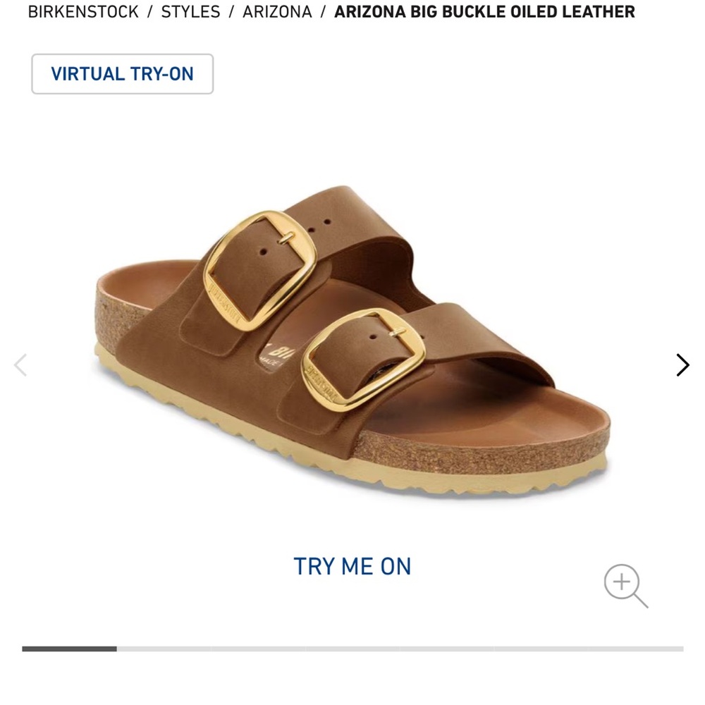 Birkenstock Arizona Leather Sandals with Gold Buckles
